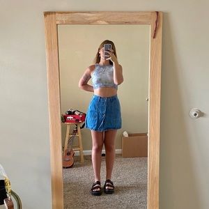 VINTAGE BUTTON UP MINI JEAN SKIRT
